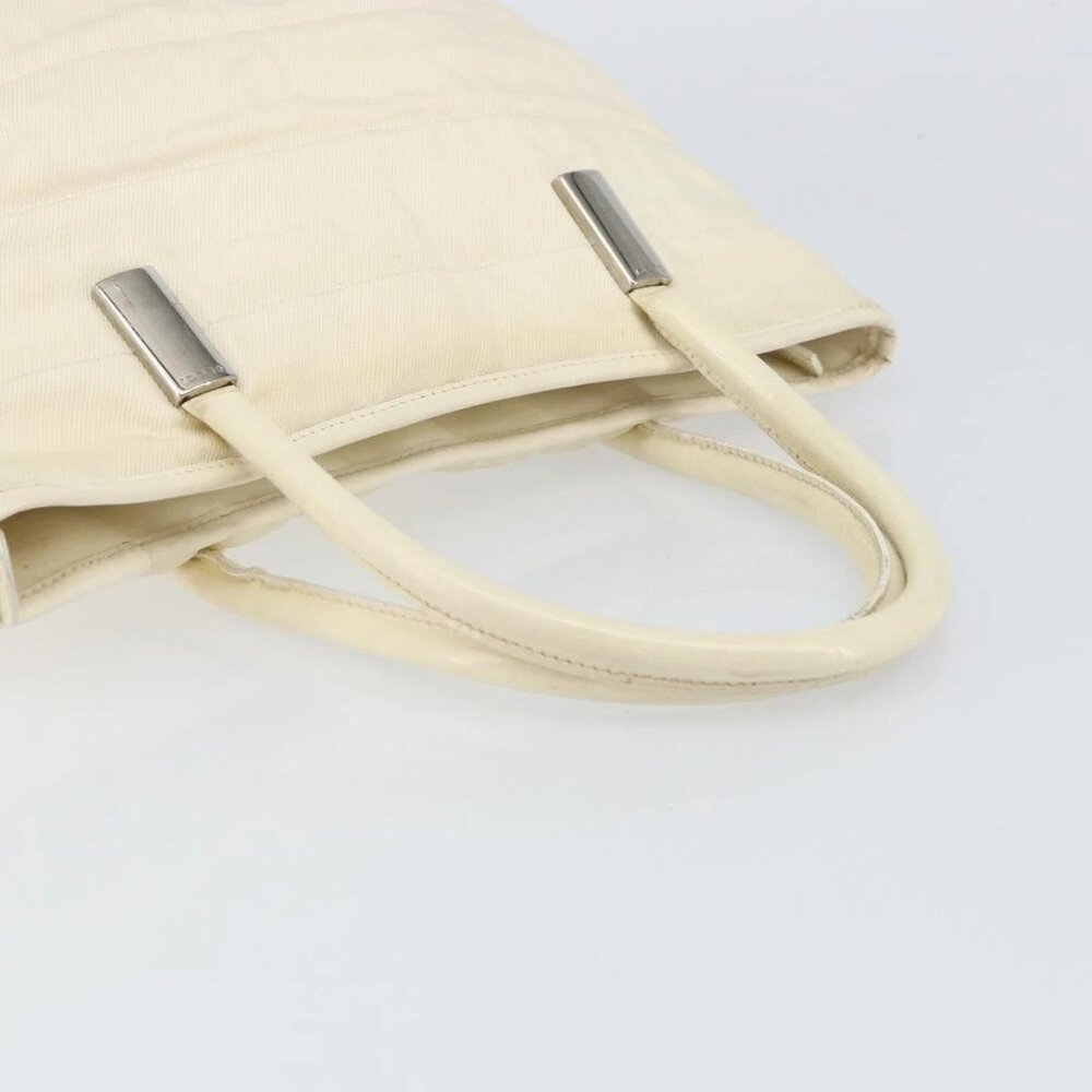 GUCCI Tote Bag Canvas White Gold Auth 151588 - Picture 8 of 16